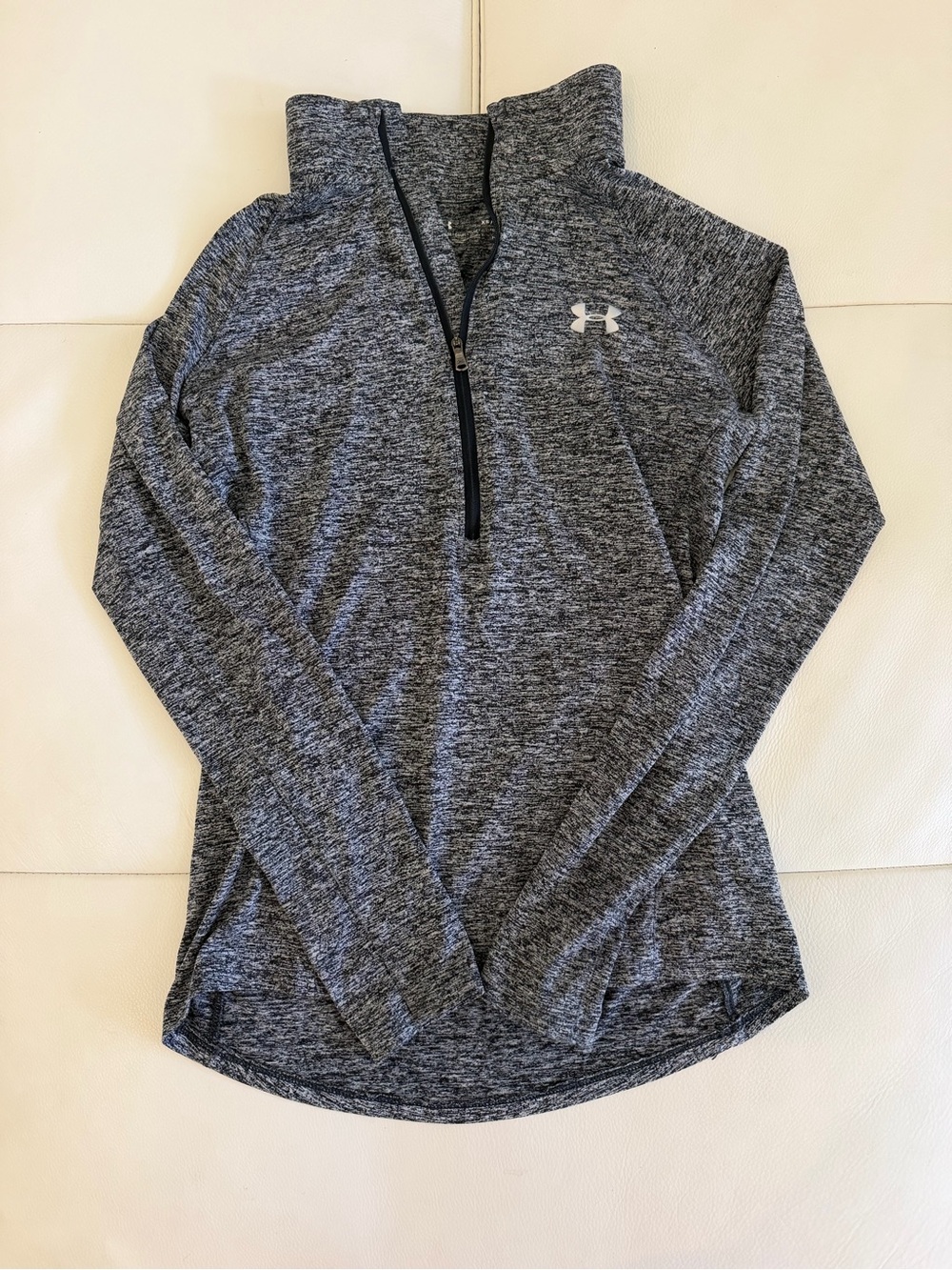Under Armour Women's Heather Charcoal Quarter-Zip Training Pullover